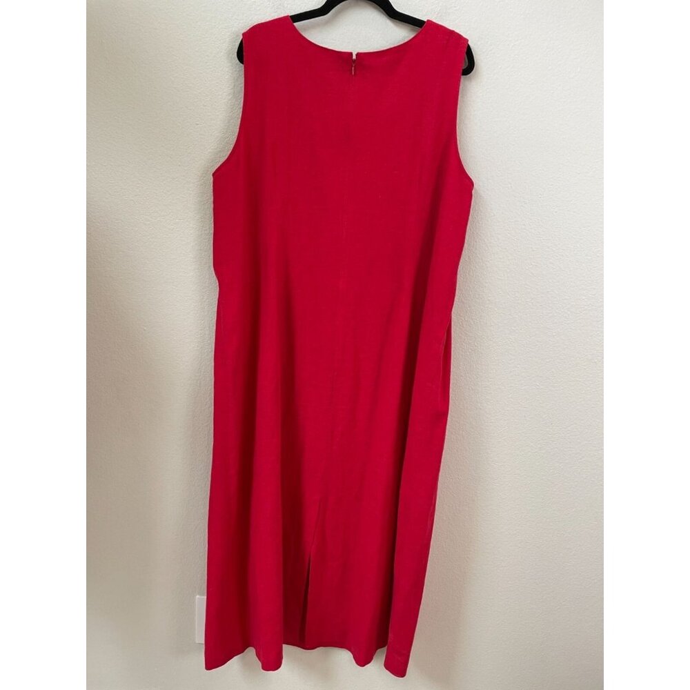 Coldwater Creek Womens Plus 22W Red Sleeveless Linen Blend Maxi Dress - Picture 6 of 8
